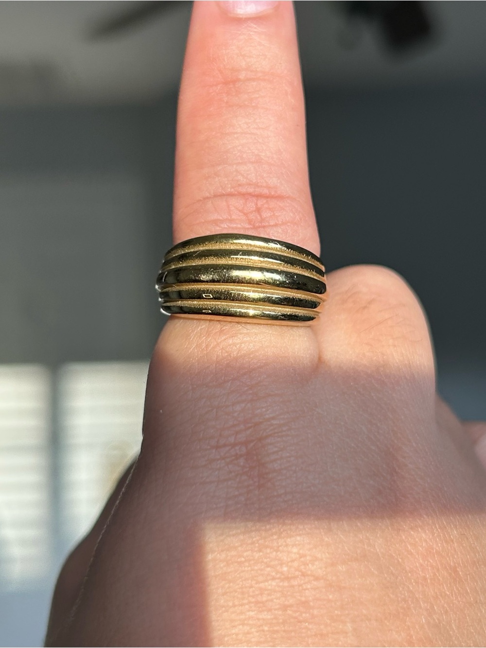 Baltic Born Gold Layered Ridge Band Ring - Picture 3 of 3
